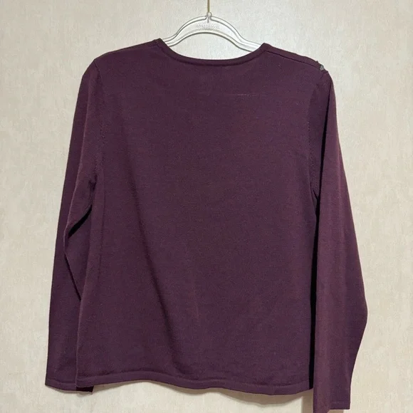 Vintage Pendleton Purple Merino Wool Embroidered Floral Sweater - Picture 3 of 4